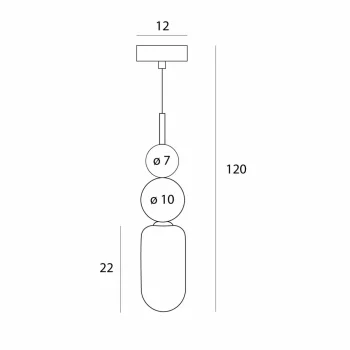 Maxlight Nova fekete függesztett lámpa (MAX-P0641) G9 1 izzós IP20
