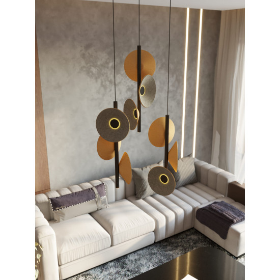 Maxlight Puro méz-szürke LED függesztett lámpa (MAX-P0564) LED 4 izzós IP20