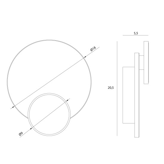 Maxlight Travertino szürke-fekete LED fali lámpa (MAX-W0394) LED 1 izzós IP20