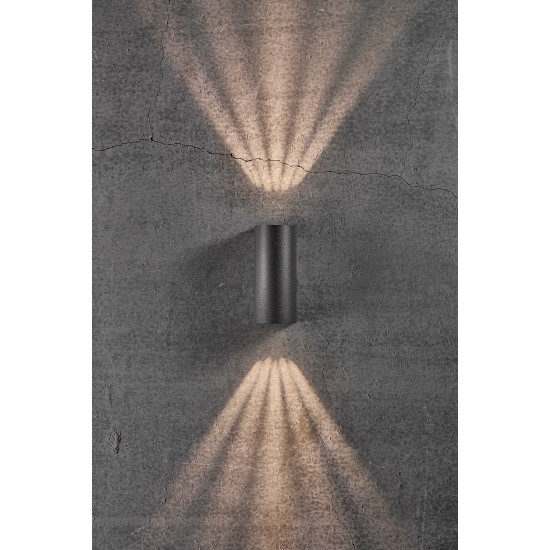 Nordlux Asbol Round  fekete LED vízvédett kültéri fali lámpa (NOR-84971003) LED 1 izzós IP44