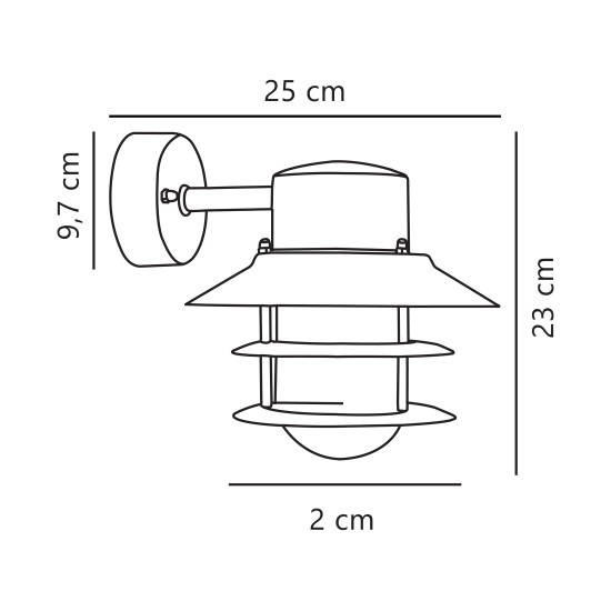 Nordlux Blokhus  fekete vízvédett kültéri fali lámpa (NOR-25011003) E27 1 izzós IP54