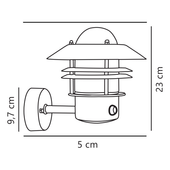 Nordlux Blokhus Up Sensor  fekete mozgásérzékelős vízvédett kültéri fali lámpa (NOR-25031003) E27 1 izzós IP54