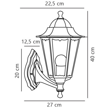 Nordlux Cardiff fekete-átlátszó vízvédett kültéri fali lámpa (NOR-74371003) E27 1 izzós IP44
