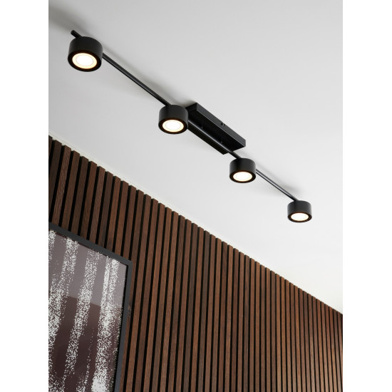 Nordlux Clyde 4-Rail  fekete LED mennyezeti spotlámpa (NOR-2213530103) LED 1 izzós IP20
