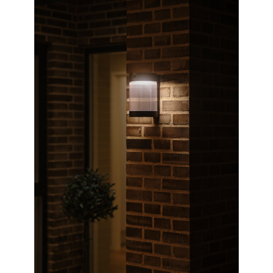 Nordlux Coupar Solar  fekete-átlátszó LED kültéri fali lámpa (NOR-2518201003) LED 1 izzós IP44