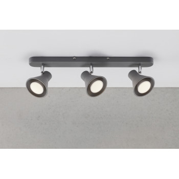 Nordlux Eik szürke mennyezeti spotlámpa (NOR-45780110) GU10 3 izzós IP20