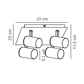 Nordlux Frida fehér mennyezeti spotlámpa (NOR-49820101) GU10 4 izzós IP20