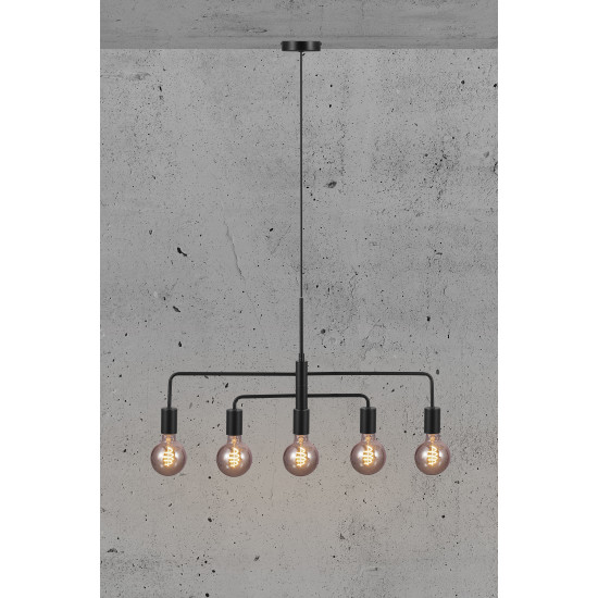 Nordlux Gloom fekete függesztett lámpa (NOR-2113053003) E27 5 izzós IP20