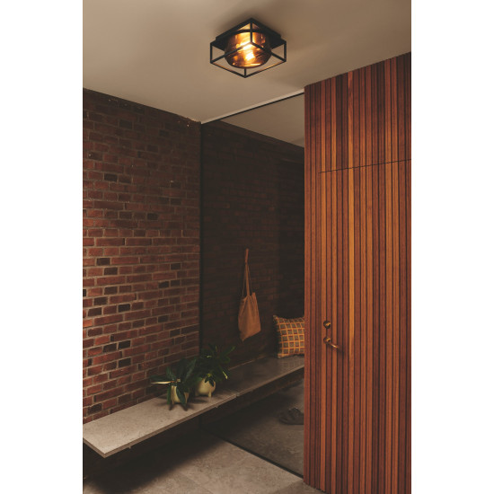 Nordlux Griffin fekete vízvédett kültéri mennyezeti lámpa (NOR-2218126047) E27 2 izzós IP44