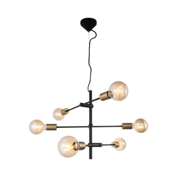 Nordlux Josefine fekete függesztett lámpa (NOR-48933003) E27 6 izzós IP20