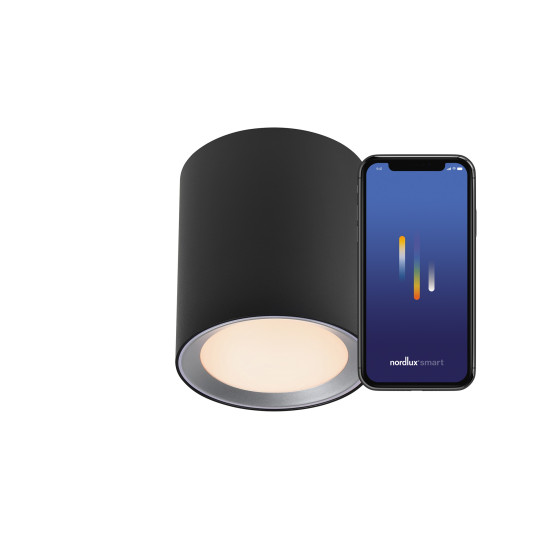 Nordlux Landon Smart Long  fekete vízvédett LED mennyezeti lámpa (NOR-2110850103) LED 1 izzós IP44