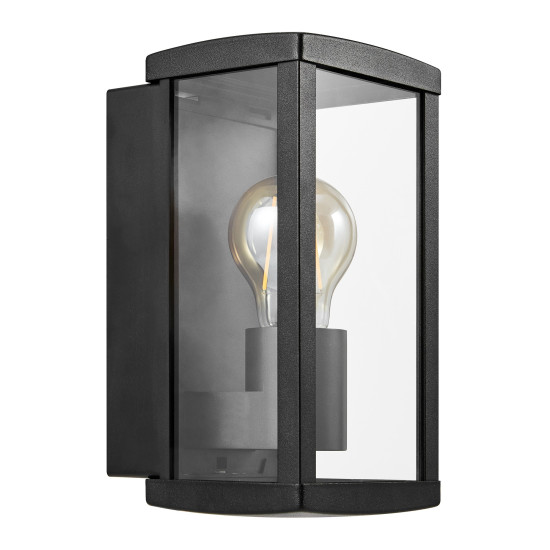 Nordlux Luchy  fekete-átlátszó vízvédett kültéri fali lámpa (NOR-2418231003) E27 1 izzós IP44