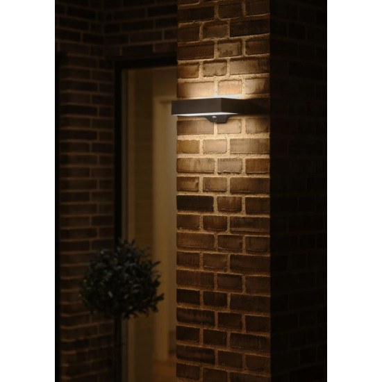 Nordlux Monay Square Solar  fekete mozgásérzékelős vízvédett LED kültéri fali lámpa (NOR-2518341003) LED 1 izzós IP44