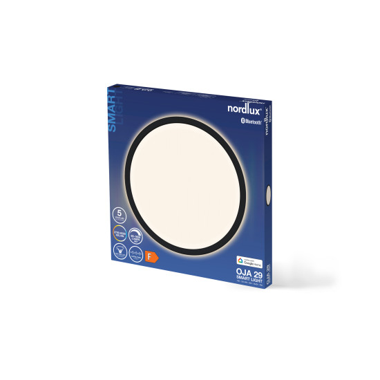 Nordlux Oja Smart 29  fekete-fehér LED mennyezeti lámpa (NOR-2015036103) LED 1 izzós IP20