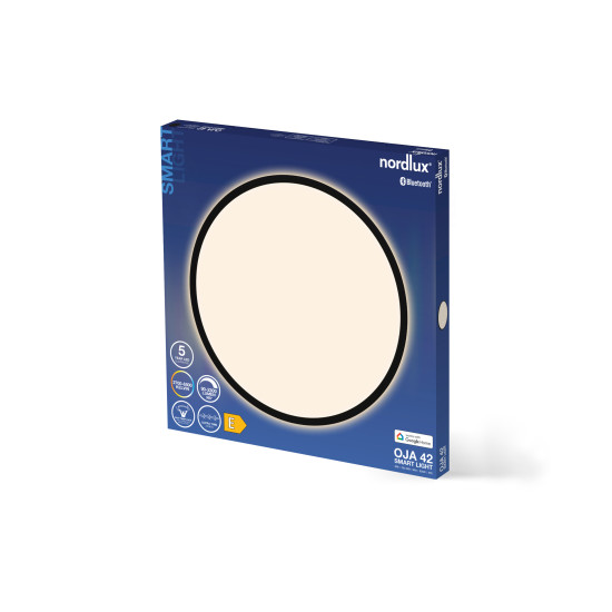 Nordlux Oja Smart 42  fekete-fehér LED mennyezeti lámpa (NOR-2015136103) LED 1 izzós IP20
