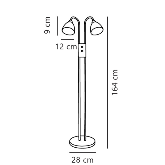 Nordlux Ray Single  króm-fehér állólámpa (NOR-63214033) E14 1 izzós IP20