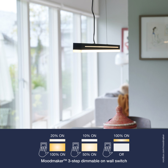 Nordlux Skylar fekete LED függesztett lámpa (NOR-2113003003) LED 1 izzós IP20