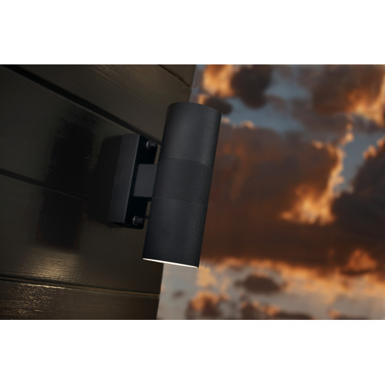 Nordlux Tin Double  fekete vízvédett kültéri fali lámpa (NOR-21279903) GU10 2 izzós IP54