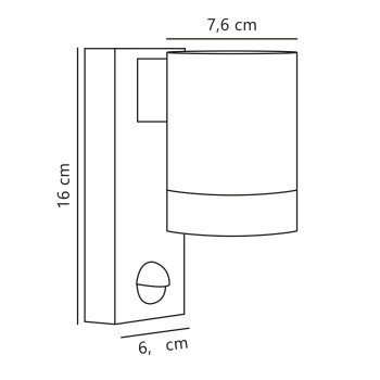 Nordlux Tin Maxi Sensor  fekete mozgásérzékelős vízvédett kültéri fali lámpa (NOR-21509103) GU10 1 izzós IP54