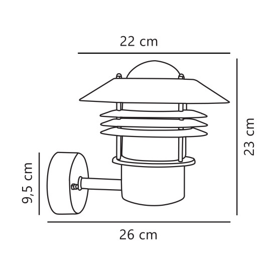 Nordlux Vejers fekete vízvédett kültéri fali lámpa (NOR-25091003) E27 1 izzós IP54