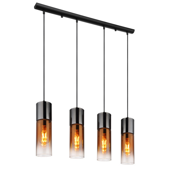 Globo Annika fekete-réz függesztett lámpa (GLO-21000-4HG) E27 4 izzós IP20