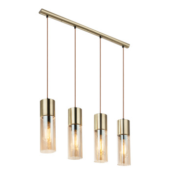 Globo Annika sárgaréz-borostyán függesztett lámpa (GLO-21000-4HM) E27 4 izzós IP20