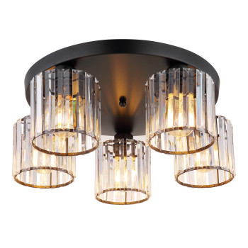 Globo Jordana fekete-átlátszó mennyezeti lámpa (GLO-15742-5D) E27 5 izzós IP20