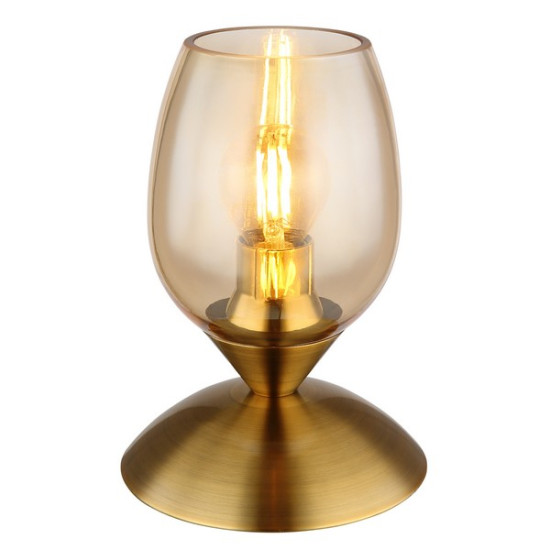 Globo Kuwaita sárgaréz-borostyán asztali lámpa (GLO-24007M) E14 1 izzós IP20