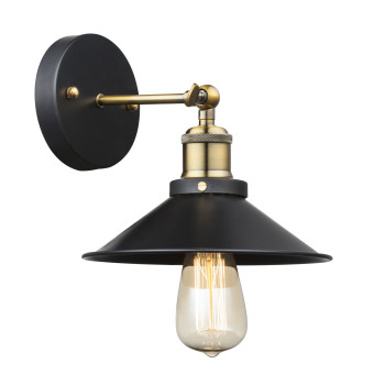 Globo Lenius fekete-sárgaréz fali lámpa (GLO-15053W) E27 1 izzós IP20