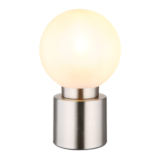 Globo Marka nikkel-opál asztali lámpa (GLO-21003N) E14 1 izzós IP20