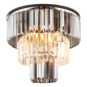 Globo Naxis fekete-füstszürke kristály mennyezeti lámpa (GLO-15695D) E27 3 izzós IP20