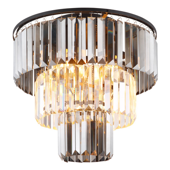 Globo Naxis fekete-füstszürke kristály mennyezeti lámpa (GLO-15695D) E27 3 izzós IP20