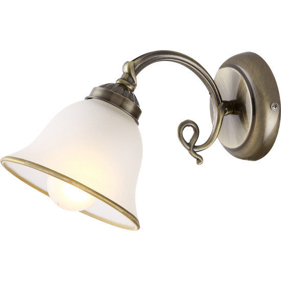 Globo Odin sárgaréz-fehér falikar (GLO-60208W) E27 1 izzós IP20