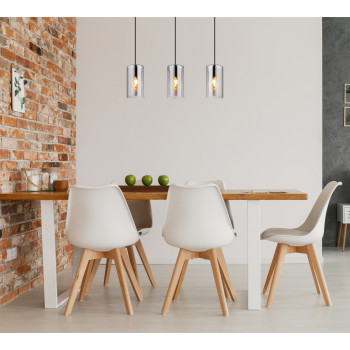 Globo Olly fekete-füstszürke függesztett lámpa (GLO-21002-3H) E14 3 izzós IP20