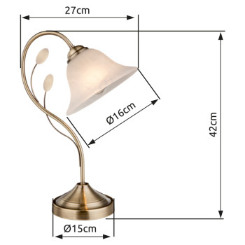 Globo Posadas sárgaréz-fehér asztali lámpa (GLO-69007-1T) E27 1 izzós IP20