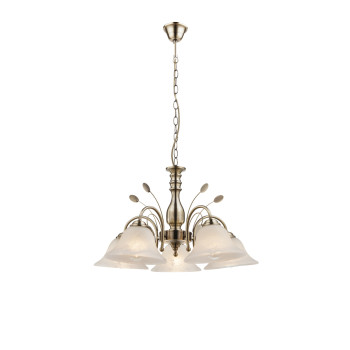 Globo Posadas sárgaréz-fehér csillár (GLO-69007-5H) E27 5 izzós IP20