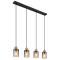 Globo Reid fekete-füstszürke függesztett lámpa (GLO-15707-4H) E27 4 izzós IP20