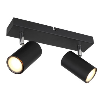 Globo Robby fekete mennyezeti spotlámpa (GLO-57911-2B) GU10 2 izzós IP20