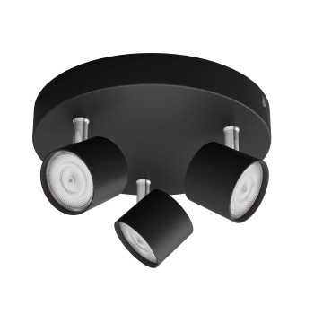 Philips Star fekete LED mennyezeti spotlámpa (PHI-8719514435414) LED 3 izzós IP20