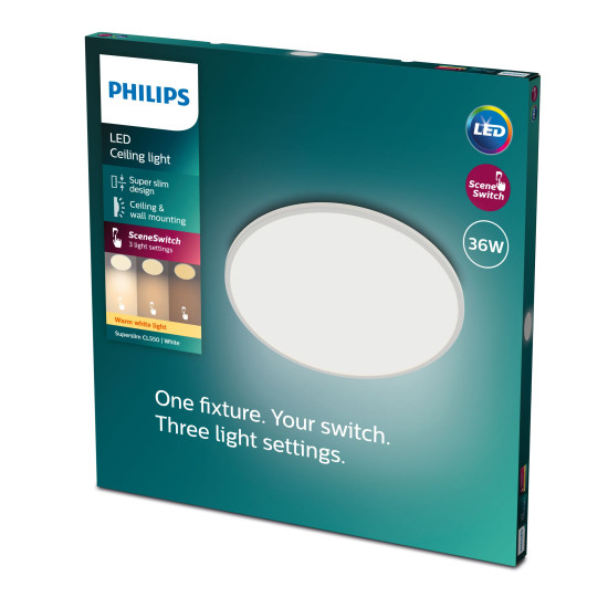 Philips SuperSlim fehér LED mennyezeti lámpa (PHI-8719514327146) LED 1 izzós IP20
