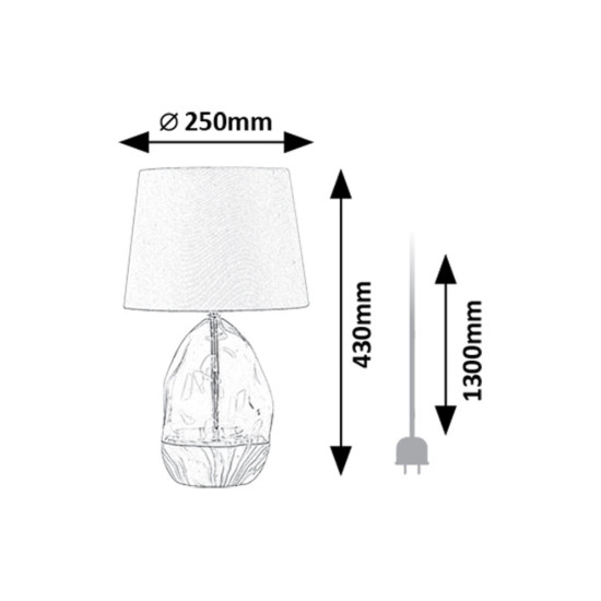 Rábalux Apolonia szürke asztali lámpa (RAB-74228) E27 1 izzós IP20