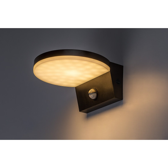 Rábalux Batida fekete mozgásérzékelős LED kültéri fali lámpa (RAB-77119) LED 1 izzós IP54