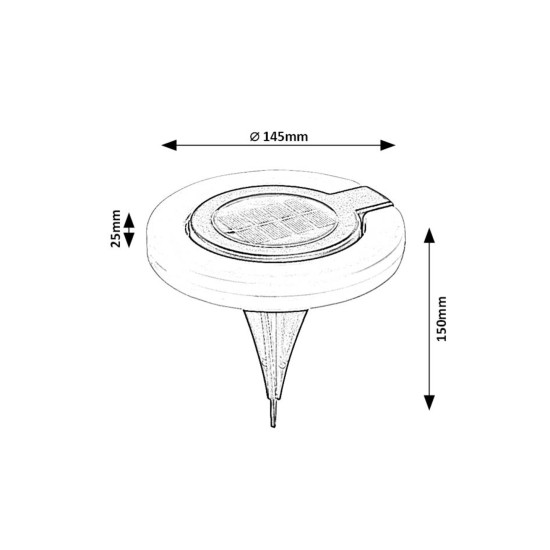 Rábalux Bokod fekete LED napelemes kültéri leszúrható lámpa (RAB-77187) LED 1 izzós IP44