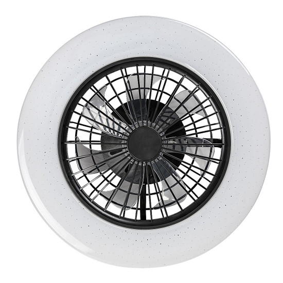 Rábalux Dalfon 2 fekete-fehér LED mennyezeti ventilátoros lámpa (RAB-71329) LED 1 izzós IP20