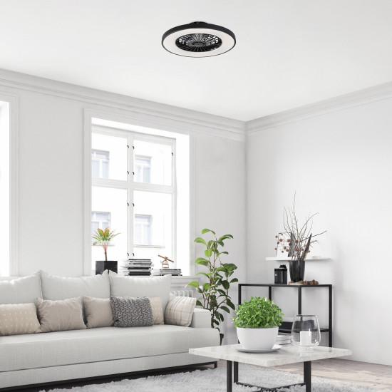 Rábalux Dalfon 2 fekete-fehér LED mennyezeti ventilátoros lámpa (RAB-71334) LED 1 izzós IP20