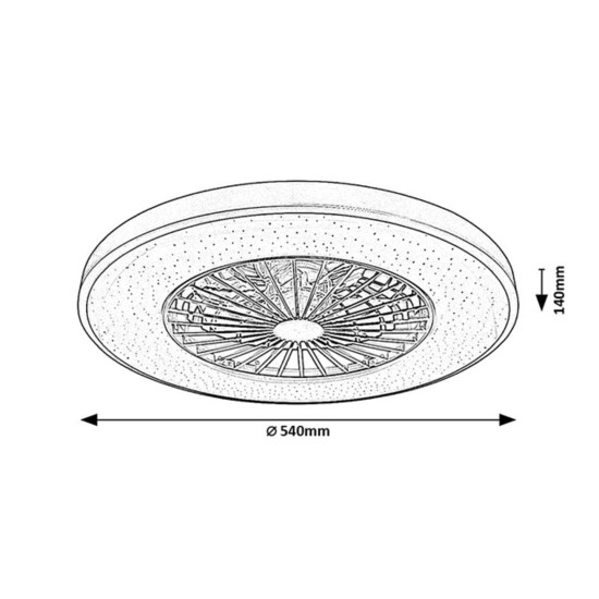 Rábalux Dalfon 2 fekete-fehér LED mennyezeti ventilátoros lámpa (RAB-71334) LED 1 izzós IP20