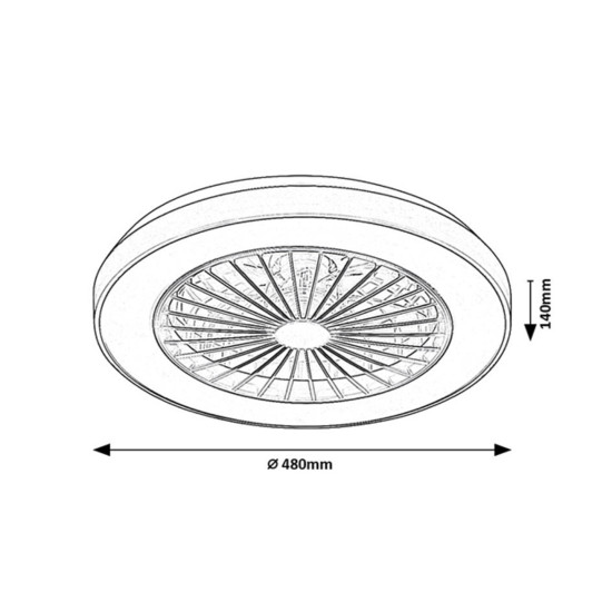 Rábalux Dalfon 2 fekete-fehér LED mennyezeti ventilátoros lámpa (RAB-71336) LED 1 izzós IP20