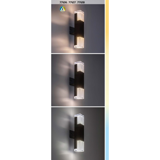 Rábalux Darvas fekete LED kültéri fali lámpa (RAB-77127) LED 1 izzós IP54