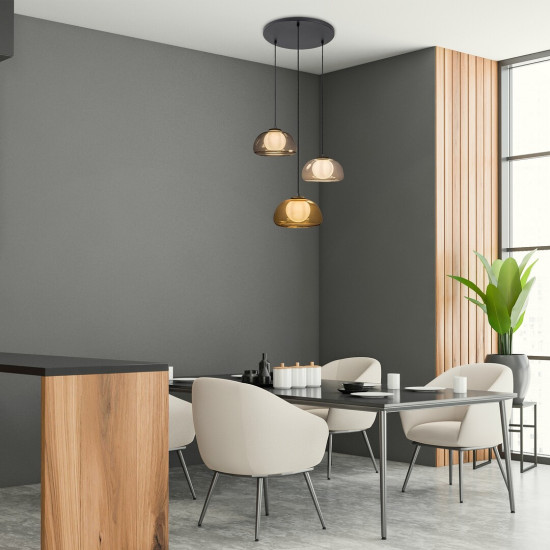 Rábalux Elowen fekete függesztett lámpa (RAB-72276) G9 3 izzós IP20