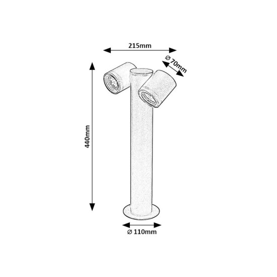 Rábalux Enol fekete kültéri állólámpa (RAB-77113) GU10 2 izzós IP44